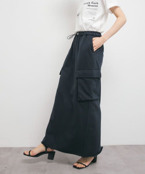 ＊＊KBF / ケービーエフ スカート | スウェットカーゴスカート（NAVY）