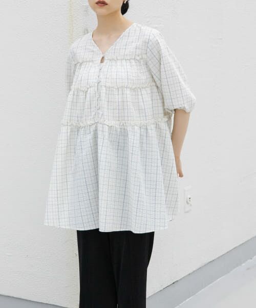 ＊＊KBF / ケービーエフ ワンピース | サッカーチェックミニワンピース（IVO×BLUE）