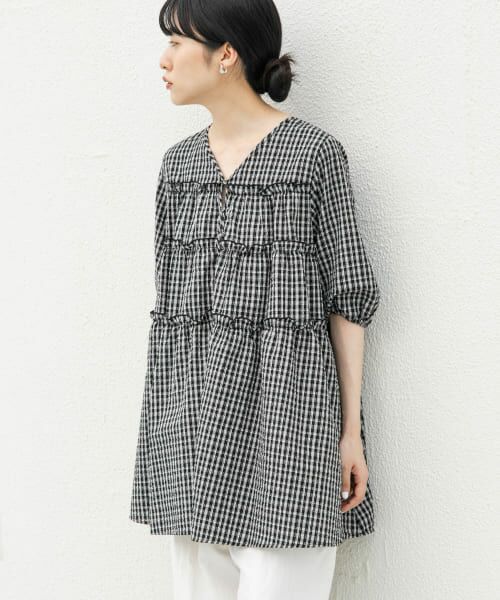 ＊＊KBF / ケービーエフ ワンピース | サッカーチェックミニワンピース（BLK×IVO）