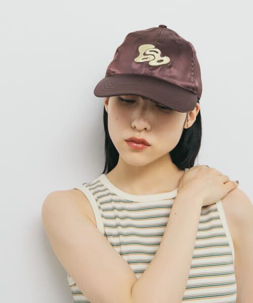 セール】 プランプエンブロイダリーサテンCAP （キャップ