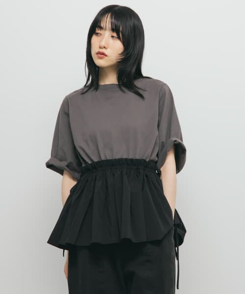 ＊＊KBF / ケービーエフ Tシャツ | 汗ジミ防止ペプラムドッキングTEE（CCL×BLACK）