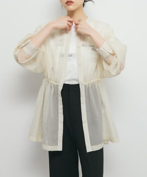 ＊＊KBF / ケービーエフ シャツ・ブラウス | シアードロストカラーレスシャツ（IVORY）