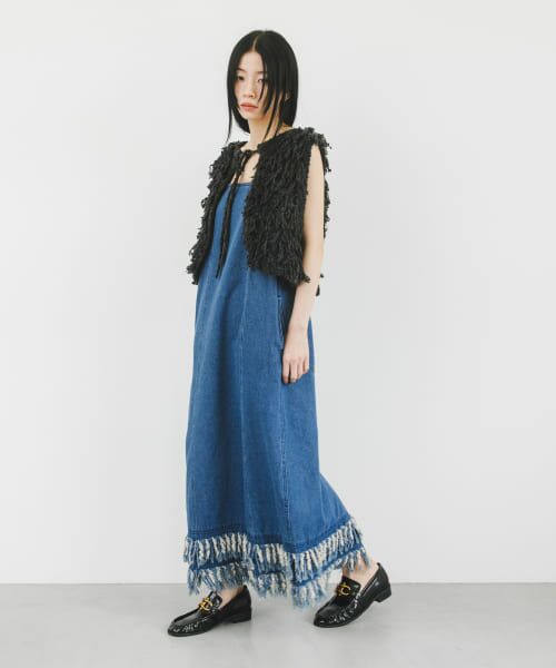 CASA FLINE ダークデニム キャミワンピース casa fline デニム ワンピース - メルカリ