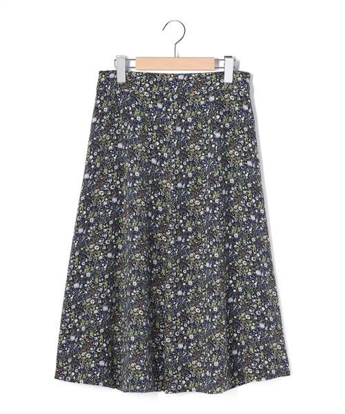 KEITH Lサイズ / キースエルサイズ ミニ・ひざ丈スカート | 【Lサイズ】Garden Bloomsスカート（ネイビー）