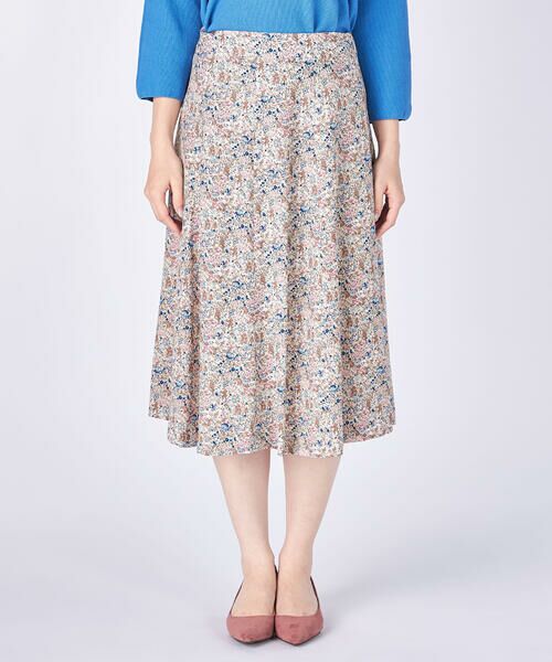 KEITH Lサイズ / キースエルサイズ ミニ・ひざ丈スカート | 【Lサイズ】Garden Bloomsスカート（ベージュ）