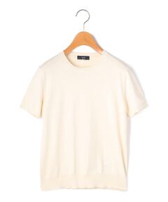 【Lサイズ】コットンハイゲージ半袖ニット