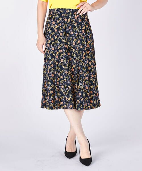 KEITH Lサイズ / キースエルサイズ ミニ・ひざ丈スカート | 【Lサイズ】フラワーミューズスカート（ネイビー）