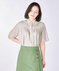 KEITH Lサイズ / キースエルサイズ シャツ・ブラウス | 【Lサイズ】ウェービーローンハーフスリーブブラウス