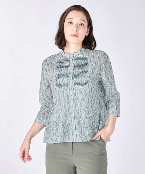 KEITH Lサイズ/キースエルサイズ 【Lサイズ】Christabel Liberty Print Blouse オーバーブラウス ブルー 48 KEITH Lサイズ/キースエルサイズ 【Lサイズ】Christabel Liberty Print Blouse オーバーブラウス ブルー 48