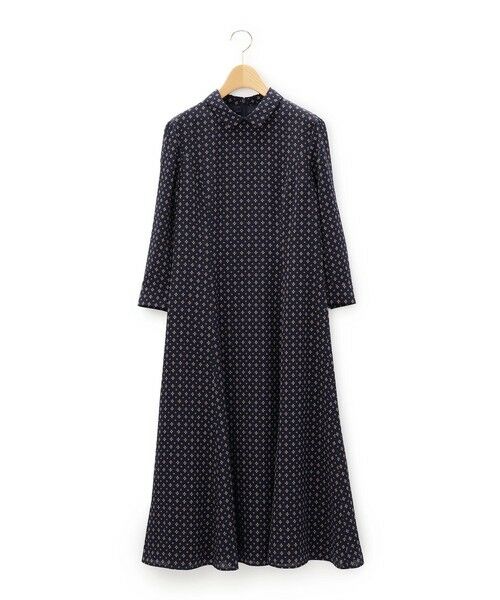 KEITH Lサイズ / キースエルサイズ ドレス | 【Lサイズ】ジオメトリックパターンワンピース（ネイビー）
