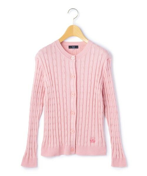 KEITH Lサイズ / キースエルサイズ ニット・セーター | 【Lサイズ】ハイゲージケーブルニットカーディガン（ピンク）