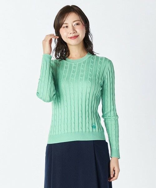 KEITH Lサイズ / キースエルサイズ ニット・セーター | 【Lサイズ】ハイゲージケーブルニットプルオーバー（グリーン）