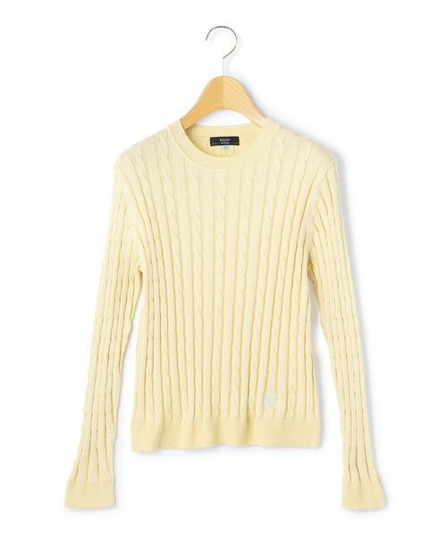 KEITH Lサイズ / キースエルサイズ ニット・セーター | 【Lサイズ】ハイゲージケーブルニットプルオーバー（イエロー）