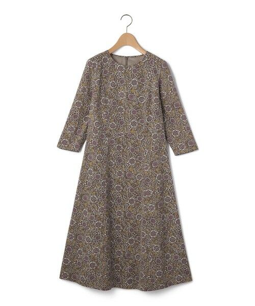 KEITH Lサイズ / キースエルサイズ ドレス | 【Lサイズ】ウッドカットフラワーワンピース（モスグリーン）
