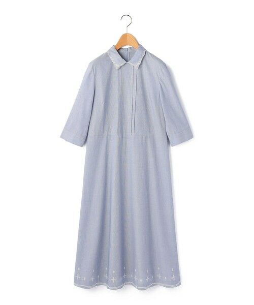 KEITH Lサイズ / キースエルサイズ ドレス | 【Lサイズ】ヘアラインストライプワンピース（ブルー）