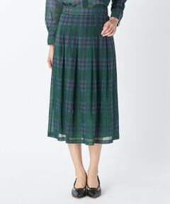 【Lサイズ】オーガンジーキースチェックスカート