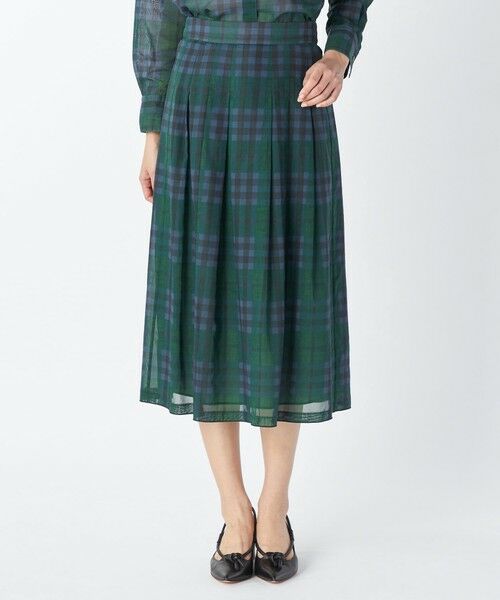 KEITH Lサイズ / キースエルサイズ ミニ・ひざ丈スカート | 【Lサイズ】オーガンジーキースチェックスカート（ライトグリーン）