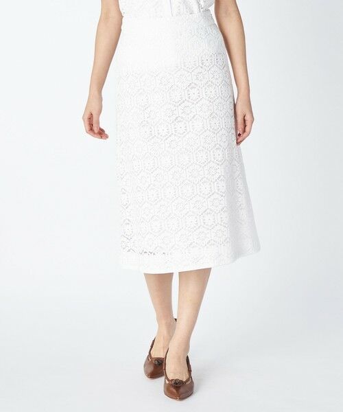 KEITH Lサイズ / キースエルサイズ ミニ・ひざ丈スカート | 【Lサイズ】クロッシェレーススカート（ホワイト）