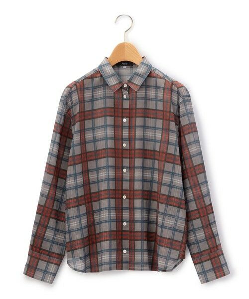 KEITH Lサイズ / キースエルサイズ シャツ・ブラウス | 【Lサイズ】オーガンジーキースチェックブラウス（グレー）