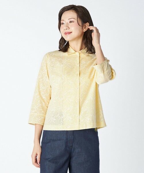 KEITH Lサイズ / キースエルサイズ シャツ・ブラウス | 【Lサイズ】ミモザエンブロイダリーシャツブラウス（イエロー）