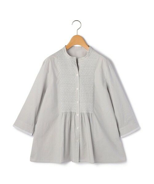 KEITH Lサイズ / キースエルサイズ シャツ・ブラウス | 【Lサイズ】ヘアラインストライプブラウス（グレー）