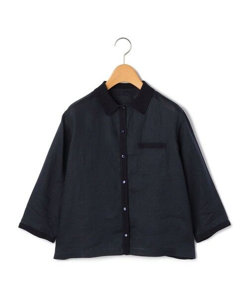 KEITH Lサイズ / キースエルサイズ シャツ・ブラウス | 【Lサイズ】６０／ーリネンシャツブラウス（ネイビー）