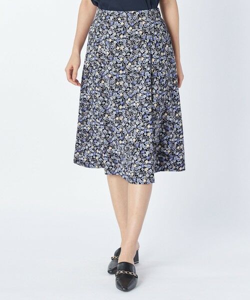 KEITH Lサイズ / キースエルサイズ ミニ・ひざ丈スカート | 【Lサイズ】カントリーフラワースカート（ネイビー）