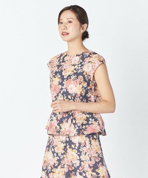 KEITH Lサイズ / キースエルサイズ シャツ・ブラウス | 【Lサイズ】フローラルブーケブラウス（チャコールグレー）