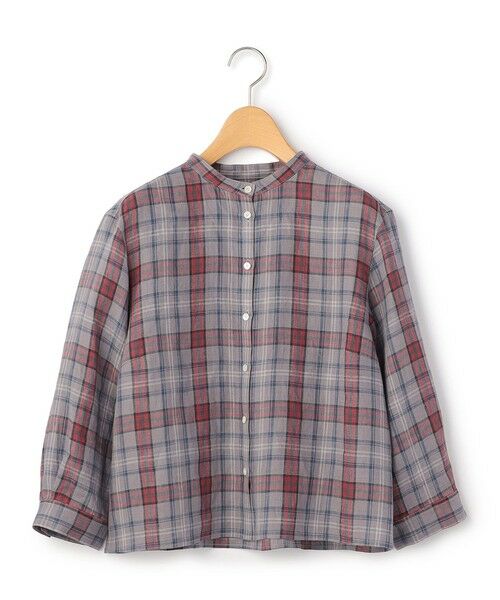 KEITH Lサイズ / キースエルサイズ シャツ・ブラウス | 【Lサイズ】リネンキースチェックブラウス | 詳細4