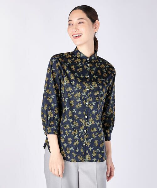 KEITH/キース Ms Mimosa Liberty Print Shirt ネイビー 42 KEITH/キース Ms Mimosa Liberty Print Shirt ネイビー 42