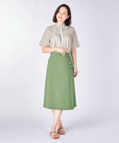 KEITH / キース シャツ・ブラウス | ウェービーローンハーフスリーブブラウス | 詳細3