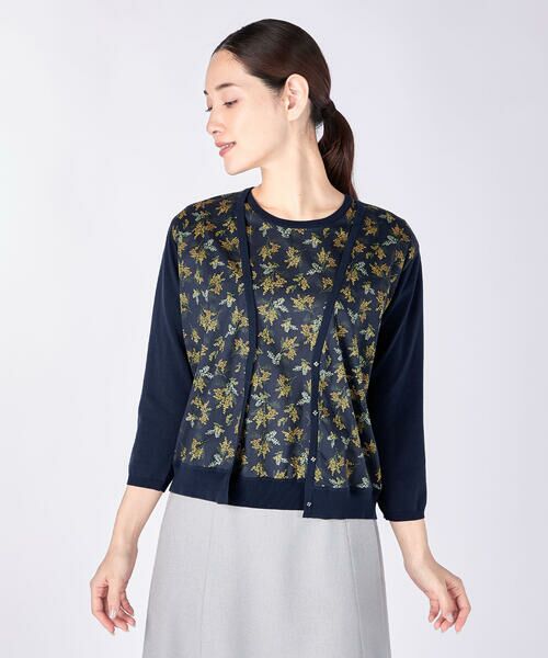 KEITH/キース Ms Mimosa Liberty Print Cardigan ネイビー 40 KEITH/キース Ms Mimosa Liberty Print Cardigan ネイビー 40
