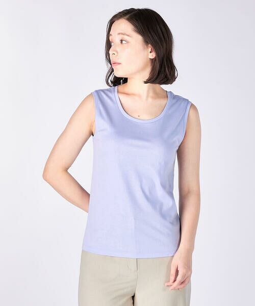 KEITH/キース 60/-スムースノースリーブ ブルー 40 KEITH/キース 60/-スムースノースリーブ ブルー 40