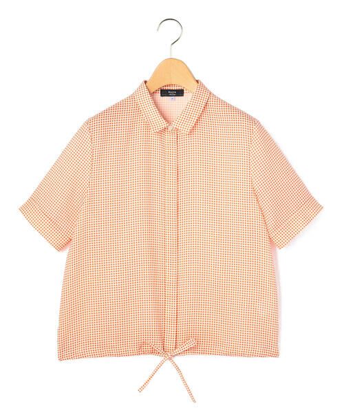 KEITH / キース シャツ・ブラウス | サマーギンガムブラウス（オレンジ）