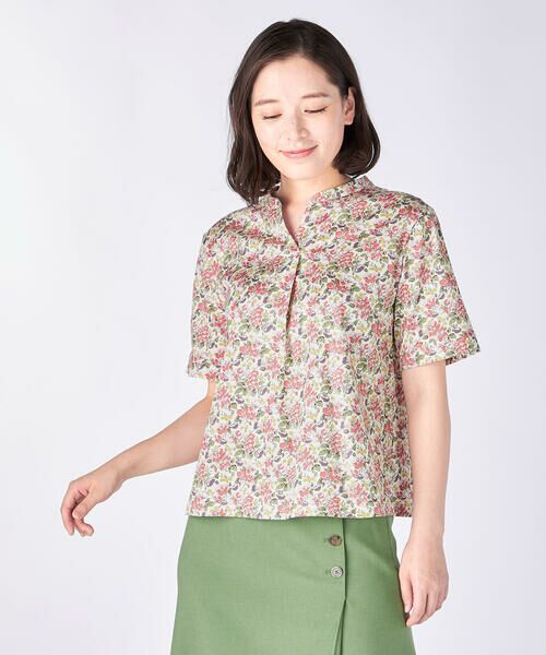 KEITH/キース Canina Liberty Print Cut&Sewn スタンドカラー レッド 38 KEITH/キース Canina Liberty Print Cut&Sewn スタンドカラー レッド 38