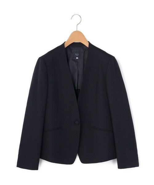 KEITH/キース バーズアイノーカラージャケット ネイビー 42