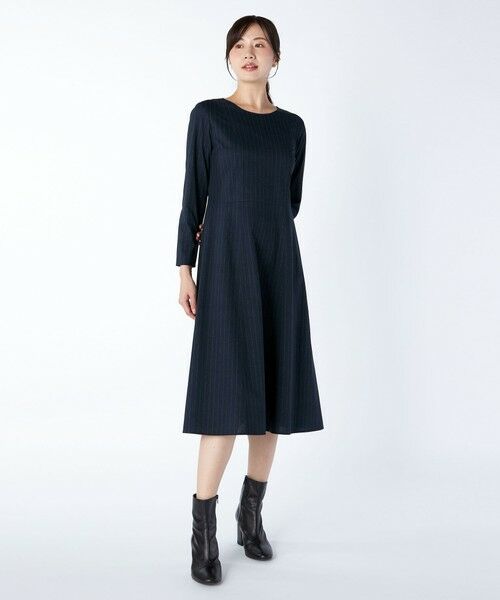 KEITH / キース ドレス | ストライプジャージーワンピース(ネイビー)