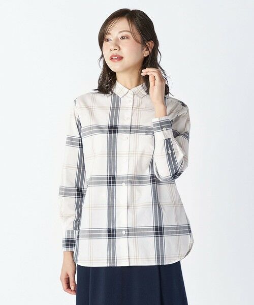 KEITH / キース シャツ・ブラウス | タイプライターチェックブラウス（グレー）
