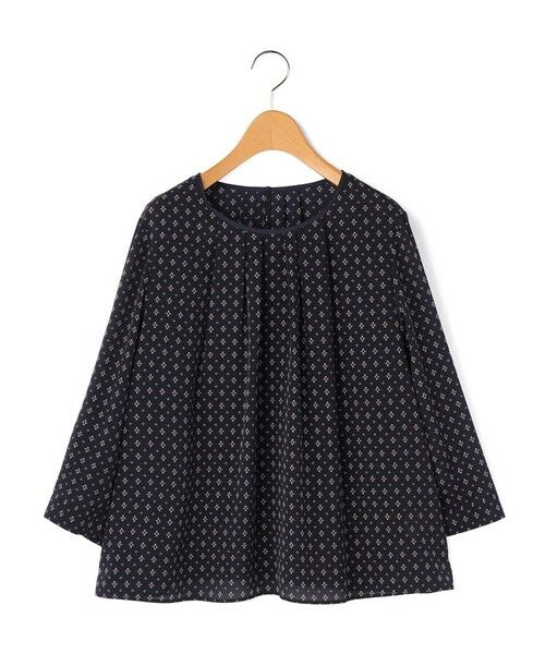 KEITH / キース シャツ・ブラウス | ジオメトリックパターンブラウス（ネイビー）