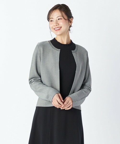 KEITH / キース ニット・セーター | ツィードニットニットジャケット（チャコールグレー）
