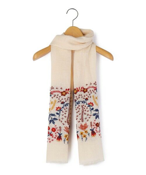 KEITH / キース マフラー・ショール・スヌード・ストール | エンブロイダリーストール（オフホワイト）