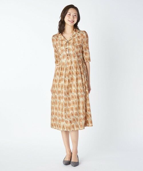 KEITH / キース ドレス | Ｖ＆Ａ　ＴＩＲＺＡＨ　ＭＡＲＢＬＥワンピース（ブラウン）