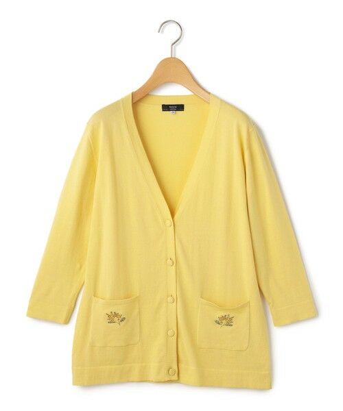 KEITH / キース ニット・セーター | Ｍｉｍｏｓａ　Ｍｏｔｉｆニットカーディガン（イエロー）