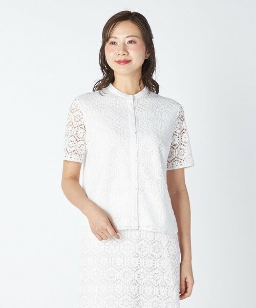 KEITH / キース カットソー | クロッシェレースカットソー（ホワイト）