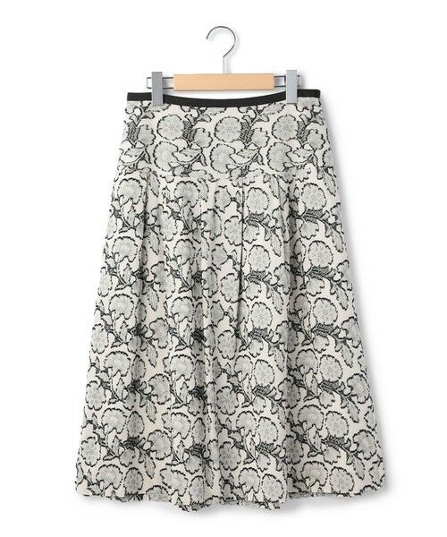 KEITH / キース ミニ・ひざ丈スカート | ボタニカルジャカードスカート（ブラック）