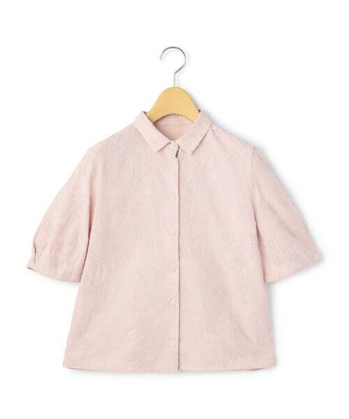 KEITH / キース シャツ・ブラウス | アブストラクトエンブロイダリーブラウス（ピンク）