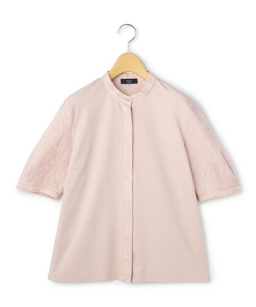 KEITH / キース カットソー | アブストラクトエンブロイダリーカットソー（ピンク）