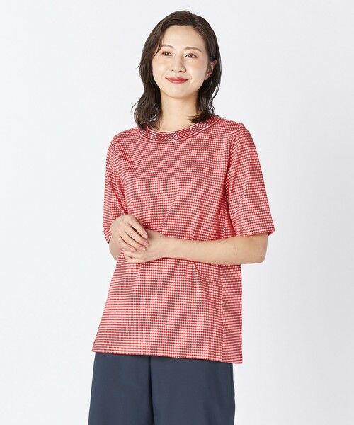 KEITH / キース カットソー | ギンガムジャージーカットソープルオーバー（レッド）