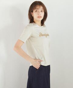 刺繍風プリントロゴTシャツ ≪手洗い可能≫