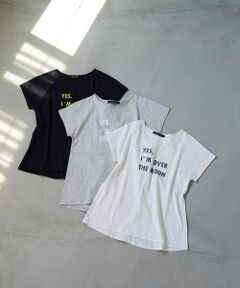 フロントロゴプリント半袖Tシャツ ≪洗濯機で洗える≫